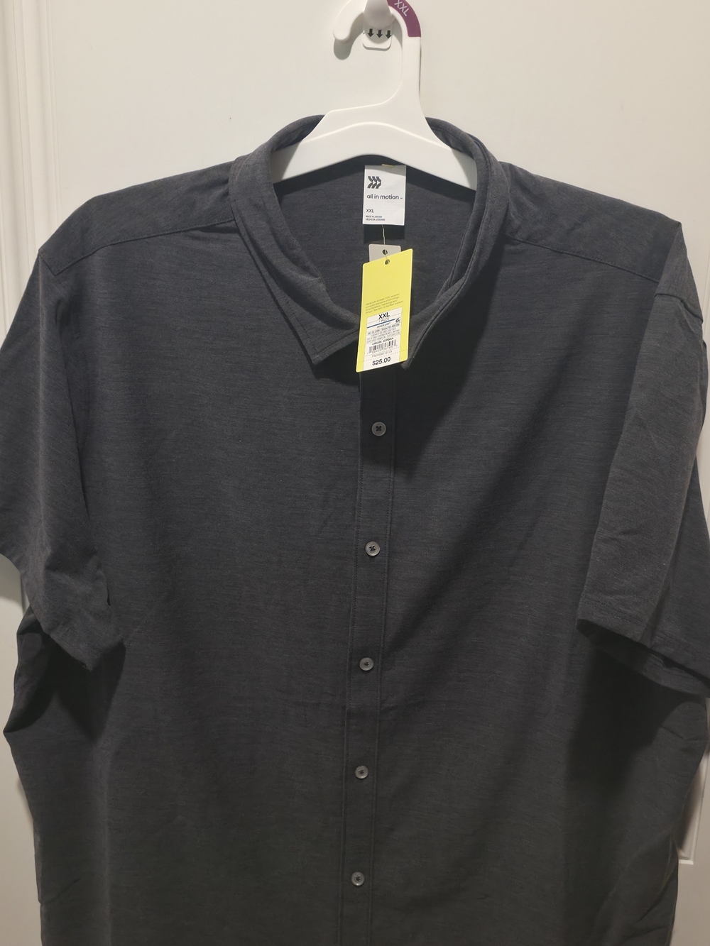 all in motion Men's Charcoal Short-Sleeve Button Down Shirt